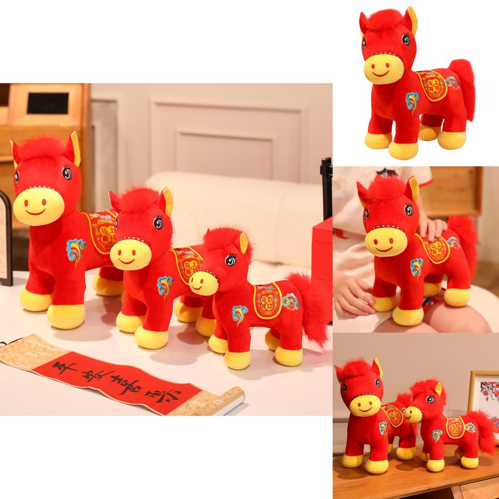 Plush Horse Animal Figurine With Pp Cotton Filling For Year Of The Horse Celebration And Gift Giving