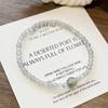 Qiaoen Women's Crystal Bracelet: Gray Moonstone, Strawberry Quartz & Green Rutilated Quartz, Extremely Fine 3mm Beads, Unique Niche Design