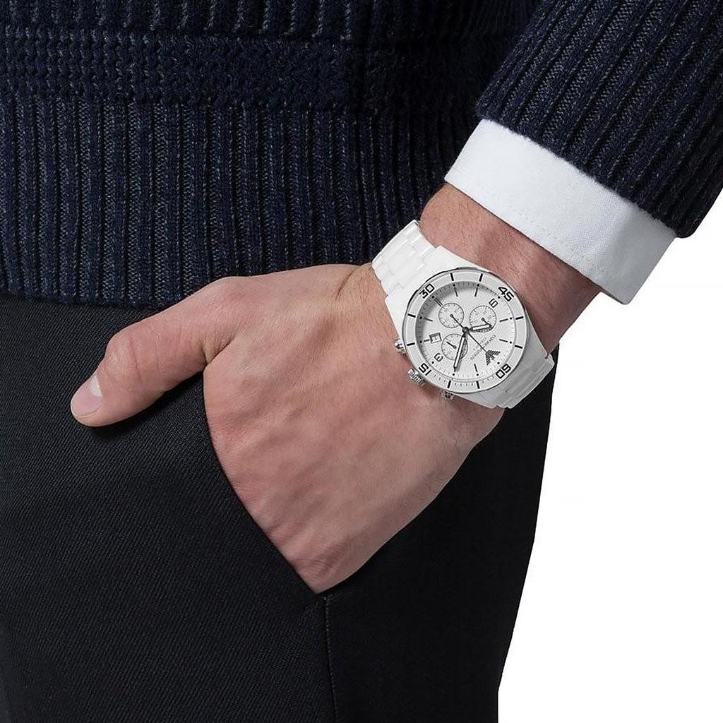 Emporio Armani AR1424 White Ceramica Men's Watch