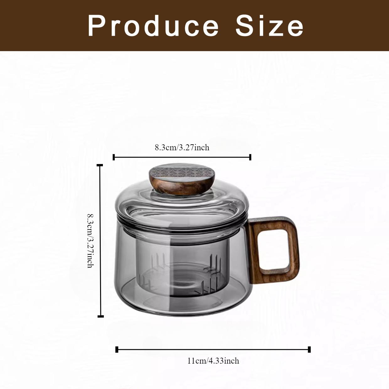 

Стеклянная чашка для чая с деревянной ручкой, крышкой и фильтром, водоотделитель для чая, термостойкий чайный сервиз Kung Fu, офисная чашка для чая 200ML