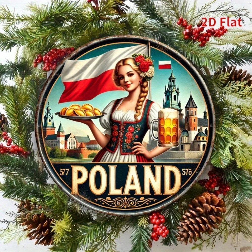 Metal Tin Sign 2D Flat Pendant Hanging Wall Decor