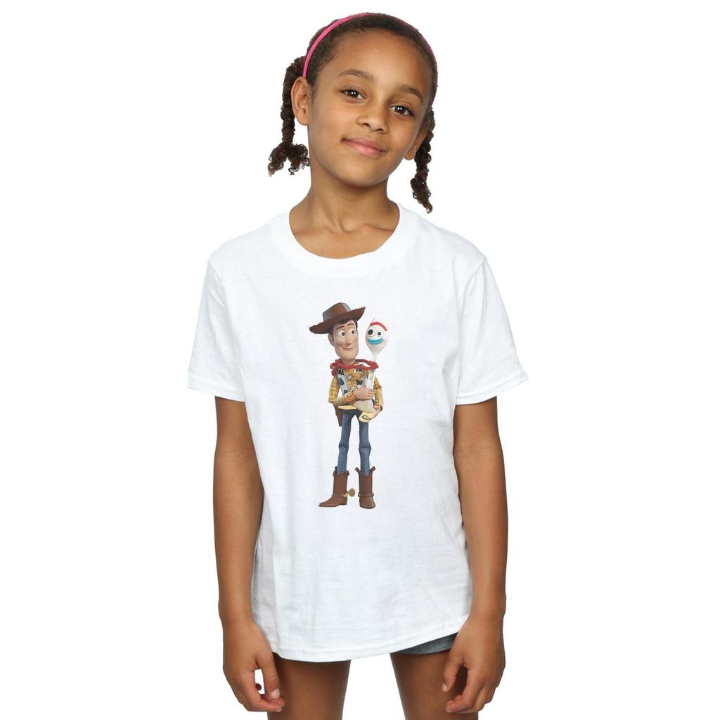 Disney Dívčí Toy Story 4 Bavlněné tričko Woody A Forky