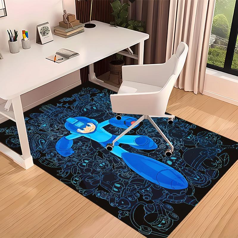 Cartoon Rockman Game Megaman Printed Absorbent Washable Carpet, Non-Slip Bathroom Mats, Kitchen Rugs, Yoga Mat,Living Room Entrance, Camping Picnic Ru