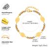 Vnox Virgin Mary Bracelets For Women Men,Stainless Steel Three-color Round Bead Chain,Elliptical Brand Religion Faith Jewelry