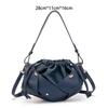 Black Woven Drawstring Bucket Bag Women 2026 Minimalist Crossbody Shoulder Casual Office Commute Small Purse