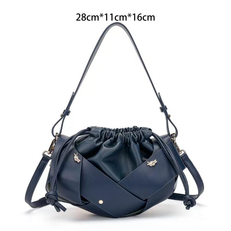 Black Woven Drawstring Bucket Bag Women 2026 Minimalist Crossbody Shoulder Casual Office Commute Small Purse