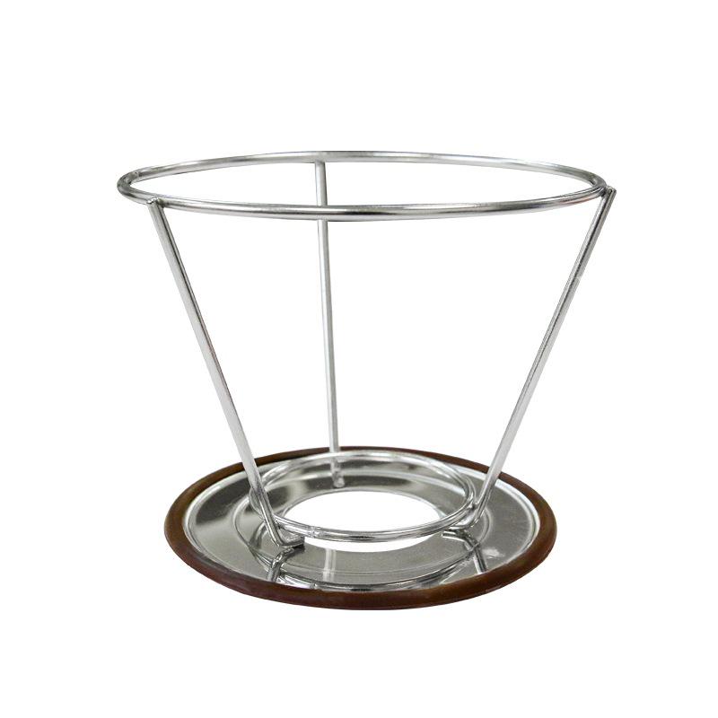 304 Stainless Steel Double-Layer Coffee Filter with Stand - Paper-Free Drip Funnel for Hand-Brewed Coffee