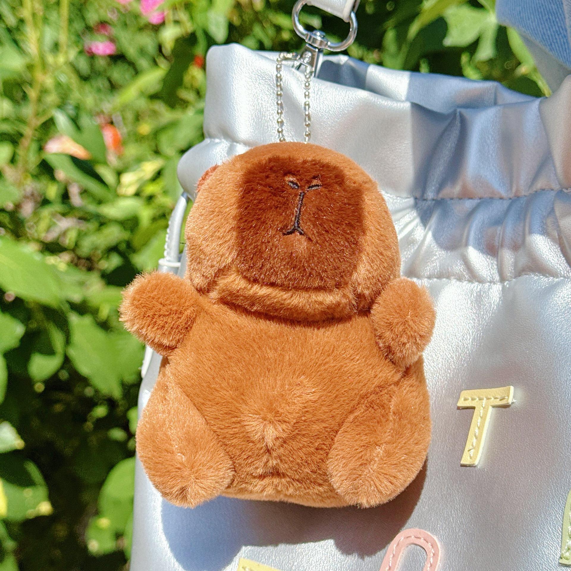 Плюшевый брелок-капибара – Милая мягкая игрушка, клипса для рюкзака Approximately 11 cm