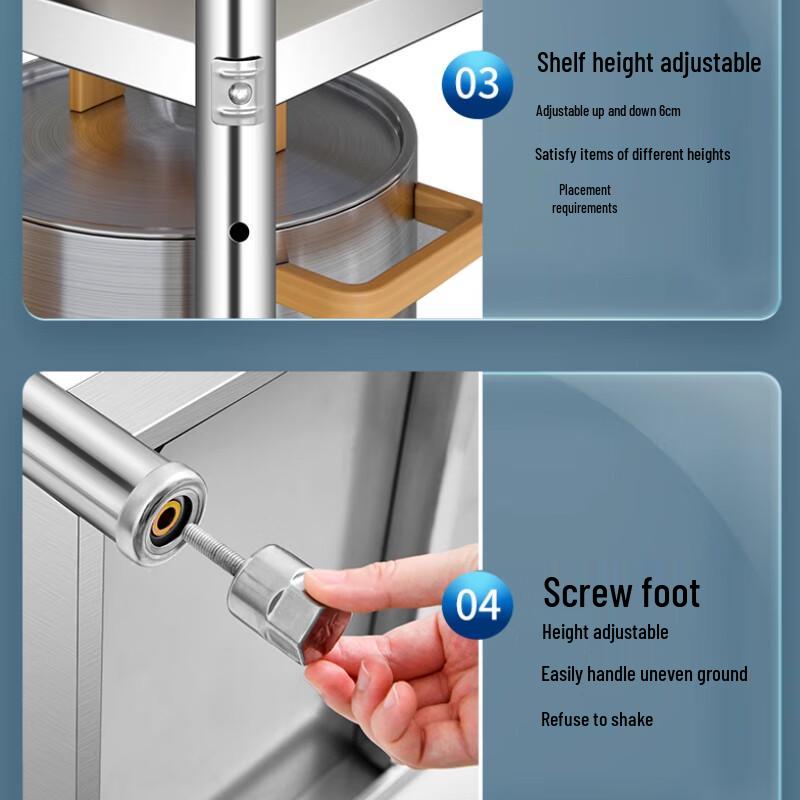 Modern 6-Tier Carbon Steel Kitchen Storage Rack