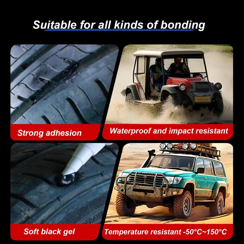 Lipici adeziv pentru repararea anvelopelor 2,02 oz Kit de reparare a zgârieturilor anvelopelor, rezistent la impact, lipire auto anvelope, adeziv, etanșare, umplere găuri