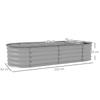 Galvanised Raised Garden Bed, Metal Planter Box with Safety Edging, for Flowers, Herbs, Succulents, Silver