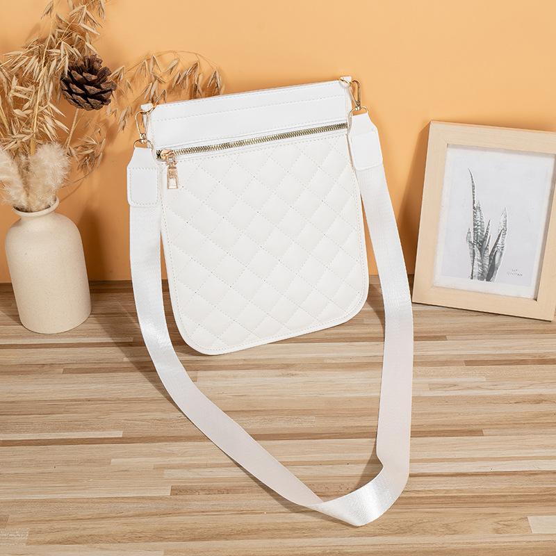 

New diamond embroidered webbing mobile phone Xinfeng bag shoulder crossbody women s fashion change bag белый