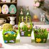 Easter Hen Rabbit Gift Packaging Bag Square Handheld Kids Egg Soft Felt Basket Cookie Bags Easter Party Birthday Favors Decors