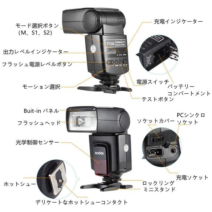 Godox TT520 Flash Speedlight + AT-16 Trigger Transmitter Guide Number 33, S1/S2, 2.4G Wireless (Nikon, Canon, Pentax)