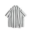 Summer Men Loose Fit Striped Shirt 2026 Men Casual Short Sleeve Iron-Free Drapey Style Korean Version Lightweight Shirts
