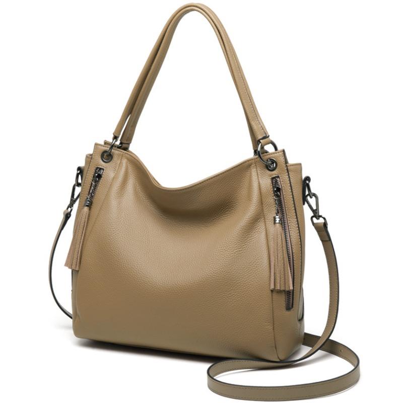 Leather Women's Bag, Soft Handbag, Laid-back Style, Large Capacity, Daily Commuting Women's Single-shoulder Bag, Tote Bag
