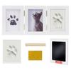 Pet Paw Print Memorial Photo Frame with DIY Ink Pad for Cats and Dogs - No Wash Needed