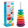 Rainbow Pyramid Puzzle Tower Toy Educational Twisted Spiral 41Cm