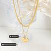 Double Layer Heart Pendant Titanium Necklace - Hip Hop Style, Non-fading Fashion Clavicle Chain for Women