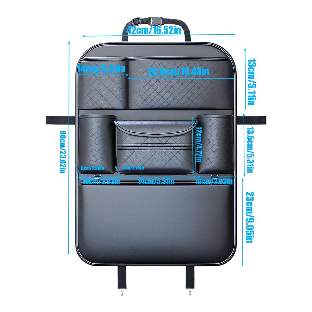 Car Back Seat Organizer Large Capacity Storage with Tablet Holder Automotive Organizer for Toys, Books, Snacks, Fits SUV, Sedan