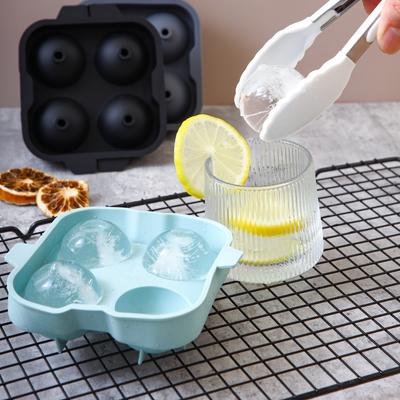 Ice Box Ice Cream Maker Tool 4 Hole Cube Makers Round Ice Hockey Ball Ice Mould Bar Party Whiskey Cocktail Kitchen Tools