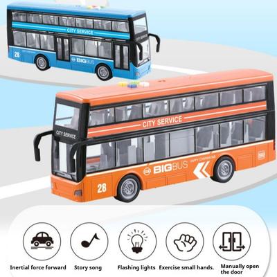 Dětský dětský autobus Setrvačný autobus Model dětského autobusu Vyprávění příběhů Dvoupatrový autobus