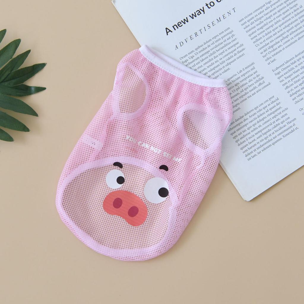 Dog Clothes Spring And Summer Cool Mesh Vest Cartoon Printed Vest