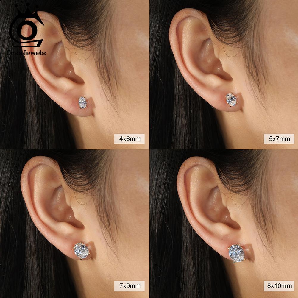 ORSA JEWELS Exquisite 925 Silber Zirkon Ohrringe für Damen Glänzende 8A Premium Cubic Zirkonia Ohrringe Party Schmuck LZE03