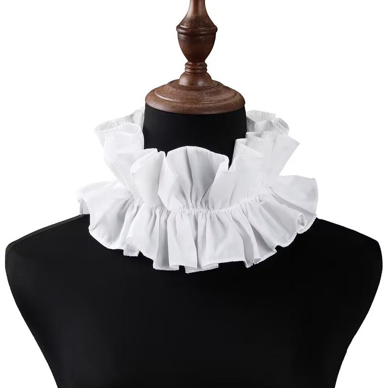 Tulle Ruffled Neck Mesh Collar Layered Ruff Collar Scarf For Costume Party Decor Adults Neckwear Cosplay Props