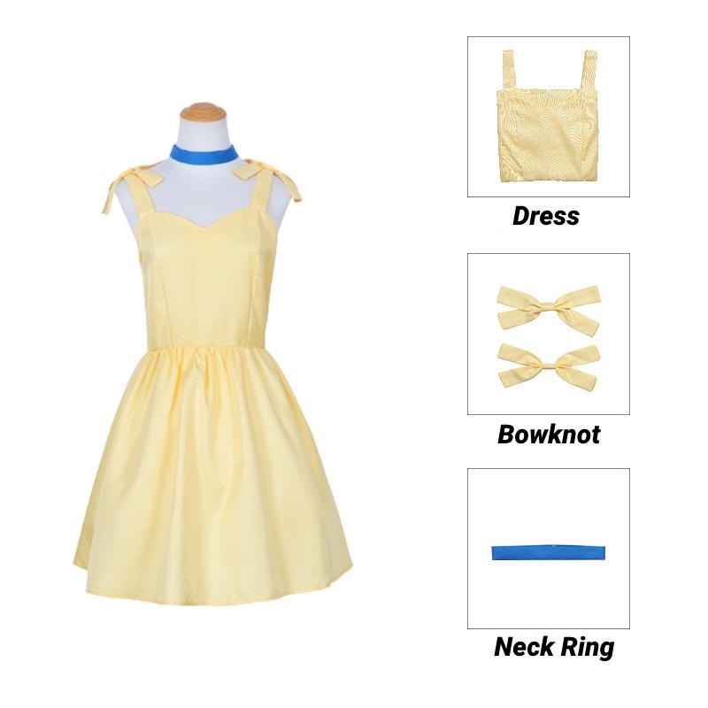 Langley Evangelion Asuka Soryu Cosplay Costume Set Halloween Party Dress Yellow