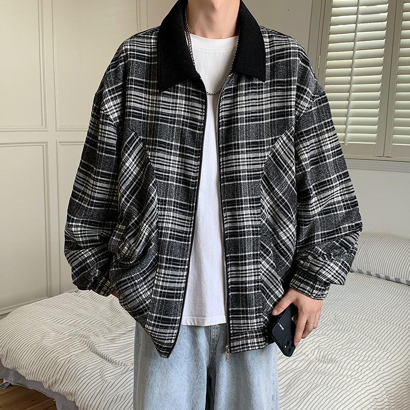 Men s Retro Striped Chenille Wool Jacket - Versatile and Casual XXL чёрный