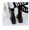 578-10 Retro Hand-Scratched Women's Ankle Boots, European & American Style, Winter Chunky Mid-Heel, Pointed Toe Short Knight Boots
