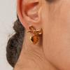 Heart Pendant Bow Stud Earrings for Women - High-end Feel Accessory