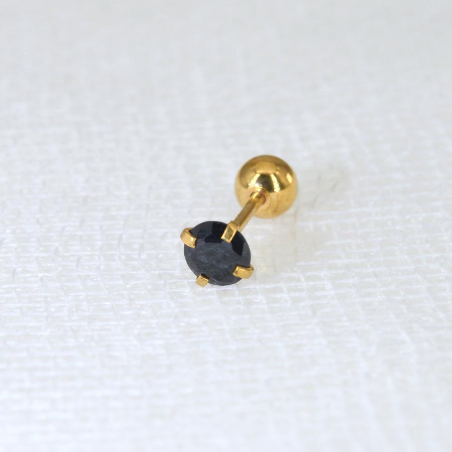 0.8mm Thick Minimalist Zircon 3-Prong Stud Earrings, Stainless Steel Screw for Ear Cartilage, Available in 1.5-5mm.