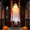 Outdoor Halloween Dekorationen Hängende Schaukel Geist, Leuchtender Schwingender Geist mit Ahornblatt Saisonale Gartenparty Ornamente Ranken Lichter Und Fernbedienung