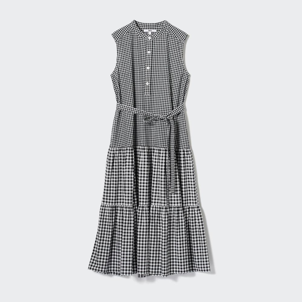 

UNIQLO JAPAN Платье из хлопка Slub без рукавов, короткая длина 107.5118.5см