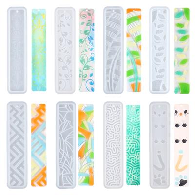 Multiple Styles Bookmark Silicone Mould Casting Craft Pendant Resin Epoxy DIY Rectangle Bookmark Mold for DIY Fans