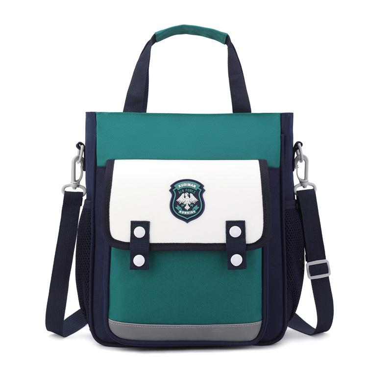 

School bag Children s versatile portable hand-held school bag Boys and girls British style messenger make-up bag Double shoulder art bag Printed logo