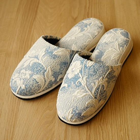 Guest Slippers with Floral Felt Dimensions Size Chausse' 4-Pair Soles, Year-Round Wear, 27cm, 8s31-3