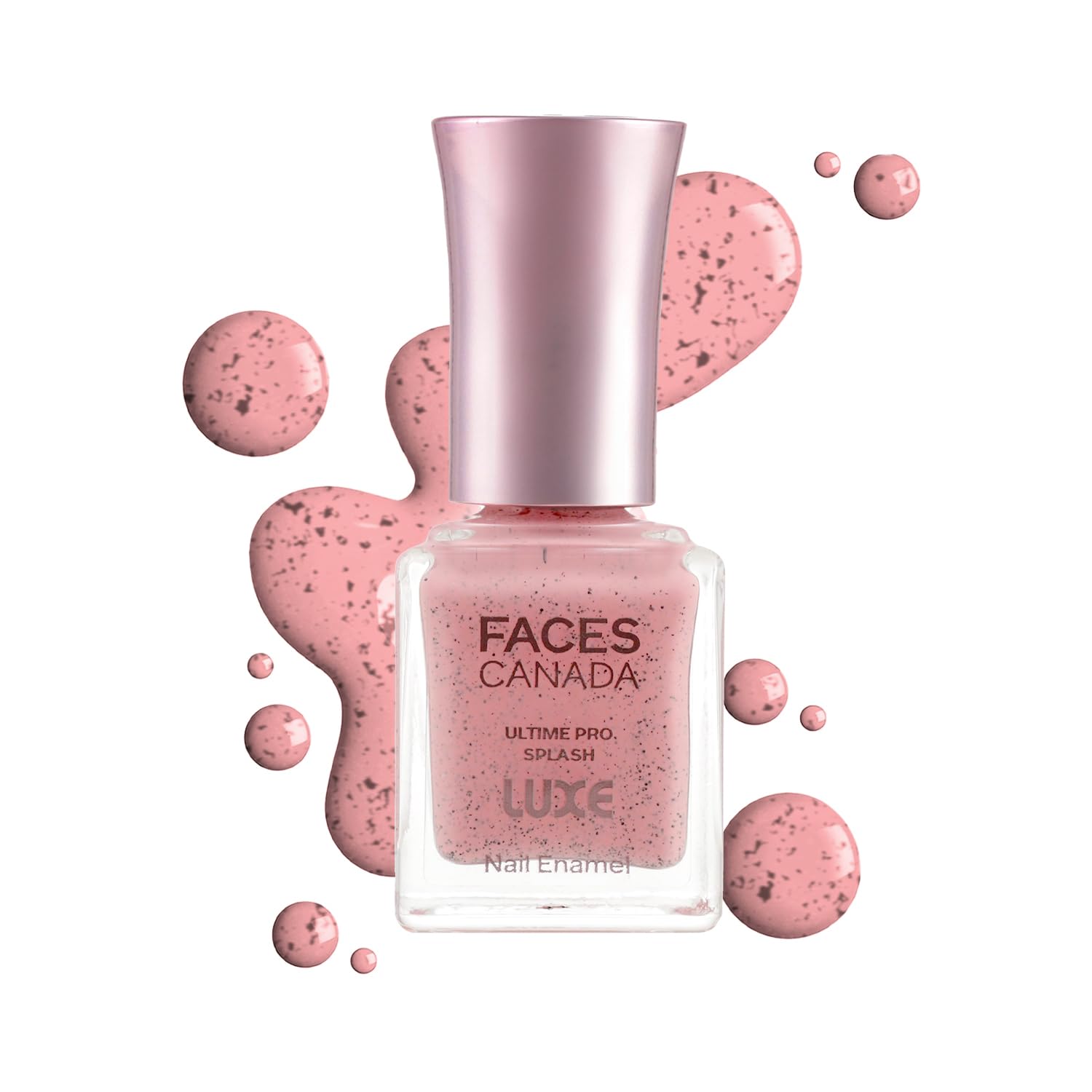 FACES CANADA Ultime Pro Splash Luxe Nail Enamel - Strawberry Oreo (L64), 12ml | Glossy Finish | Quick Drying | Long Lasting | High Shine | Chip D