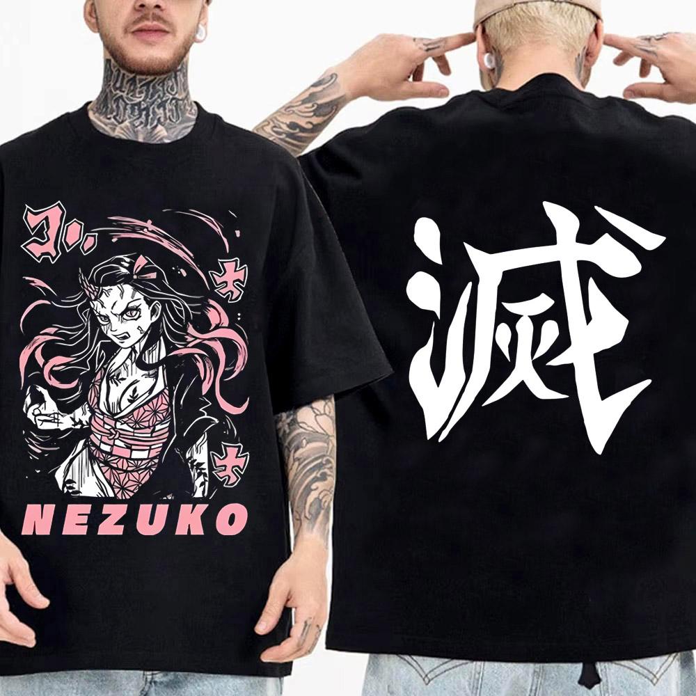 Japanese Anime Shirt Demon Slayer Infinity Castle T Shirt Men Cartoon Kimetsu No Yaiba High Quality Cotton Streetwear Clothes