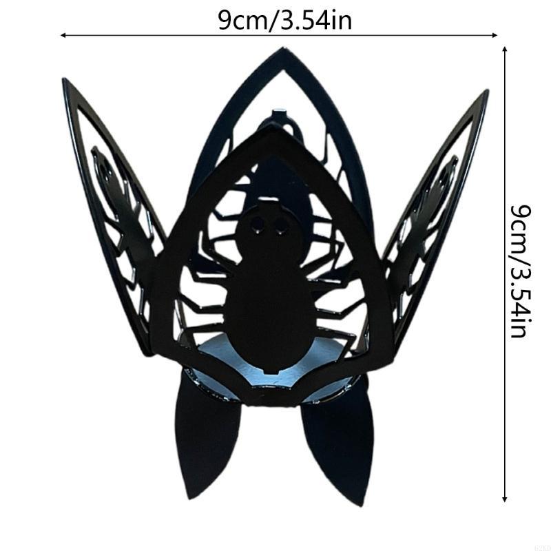 62KD DIY Halloween Iron Pumpkin Bat Holder Festive Desktop Decoration Ornament Candlestick