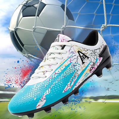 35-47 Men's High-top Football Boots Large Size Long Nails Leather Boys Soccer Shoes Nailing Anti -slip Football Boots