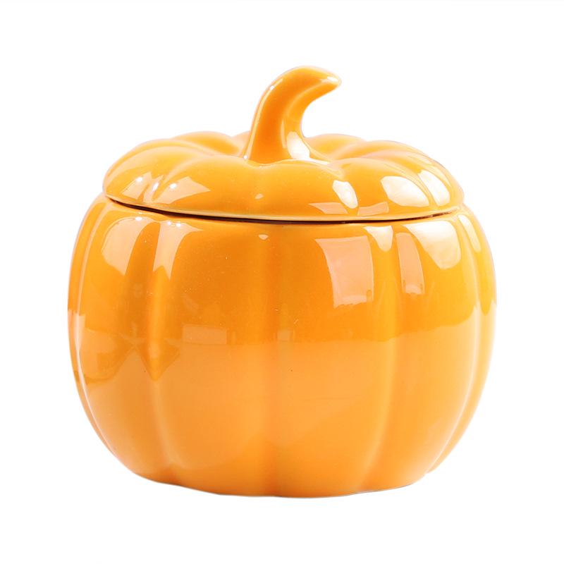 Ceramic Pumpkin Tea Can & Candy Jar: Exquisite Sealed Storage for Snacks, Dried Fruit & Tea, Perfect Table Ornament