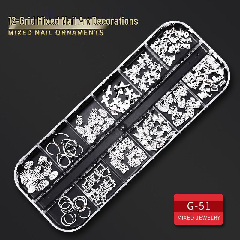 60 Nail Art Accessories: Rhinestones, Pearls, Rivets & Alloy Designs