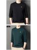 Woodpecker Men's Cotton Long-Sleeve T-Shirt for Midlife and Older - Spring/Autumn Base Layer