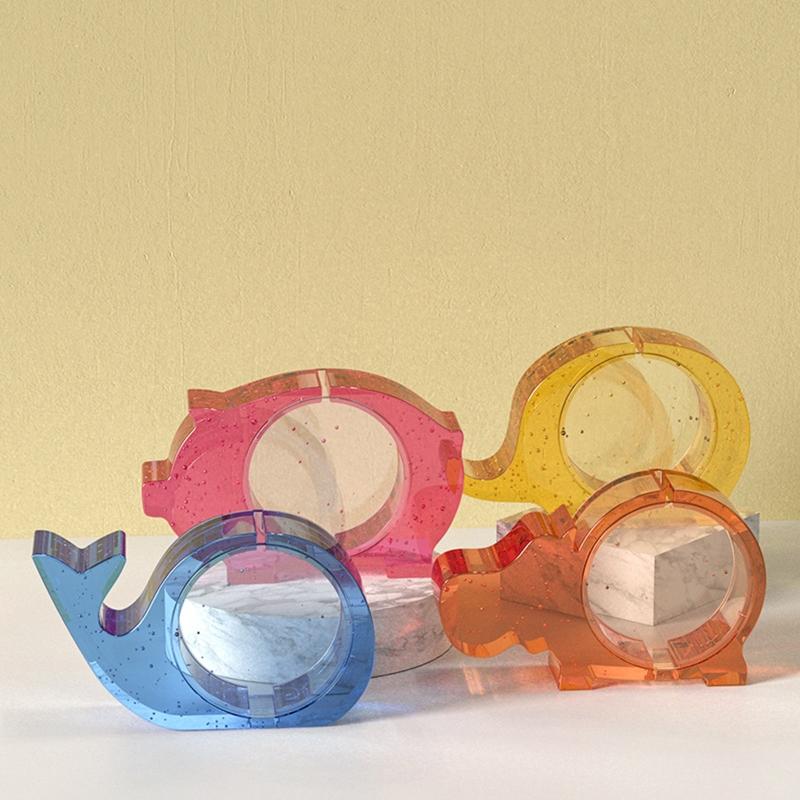Resin Jewelry Box Epoxy Mold Elephant Hippo Pig Whale Piggy Bank Mold Crystal Casting Mold for Coin Jewelry Organizer