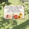 Vintage Metal Flower Wall Art Poster, 20x30cm Decorative Home Garden Sign