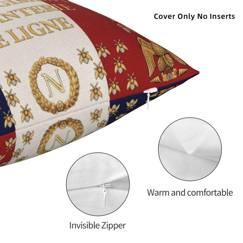 Custom Luxury Napoleonic French 85Th Regimental Flag Remastered Sofa Cushion Cover Velvet Throw Pillow Case