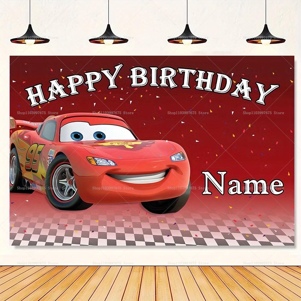 Customizable Disney Lightning McQueen backgrounds, children's birthday party decorations, photo background, baby shower banner, photo booth accessorie
